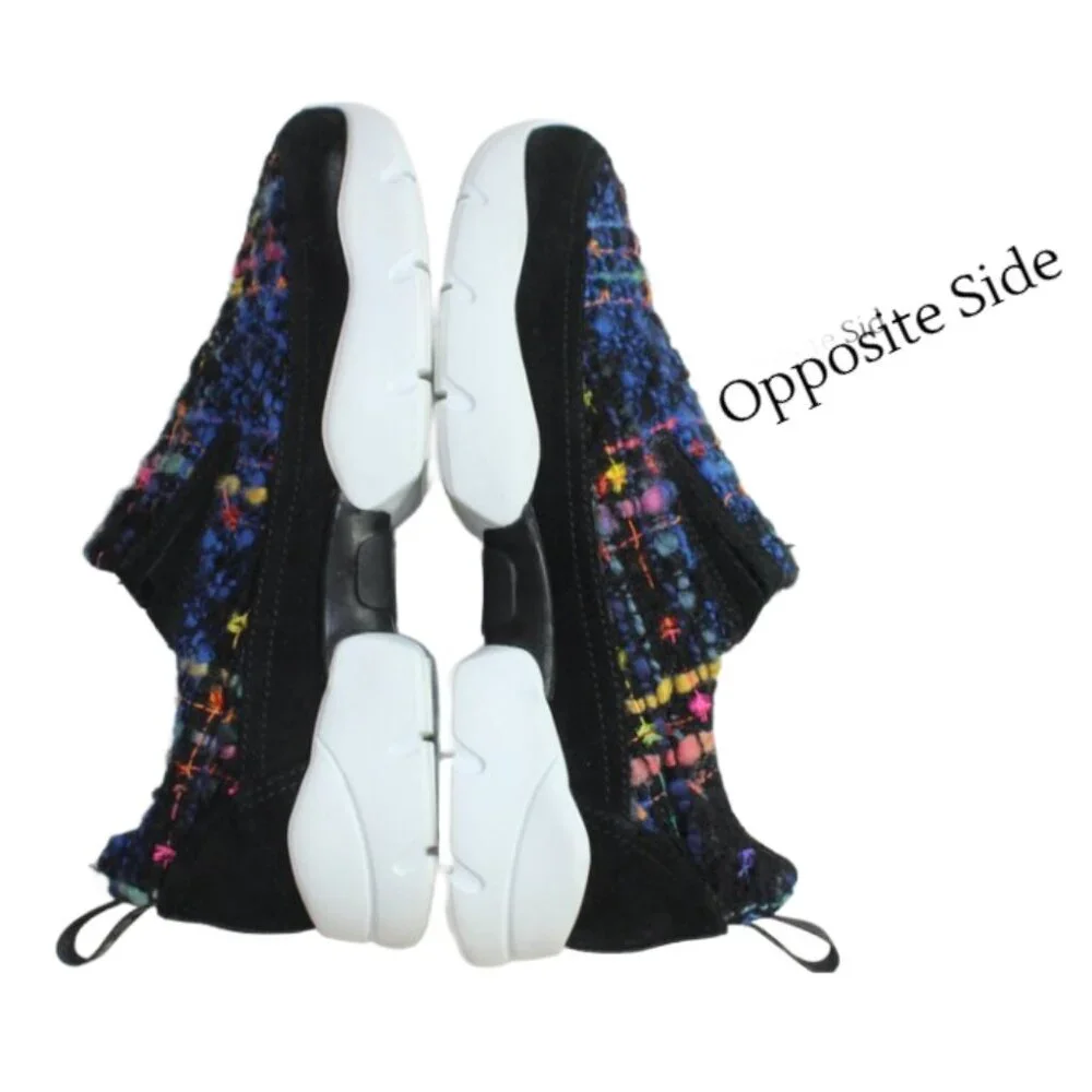 MSGM Black Blue Multicolor Tweed  Slip-On Extra Light Trainers Size 36 (US 6)